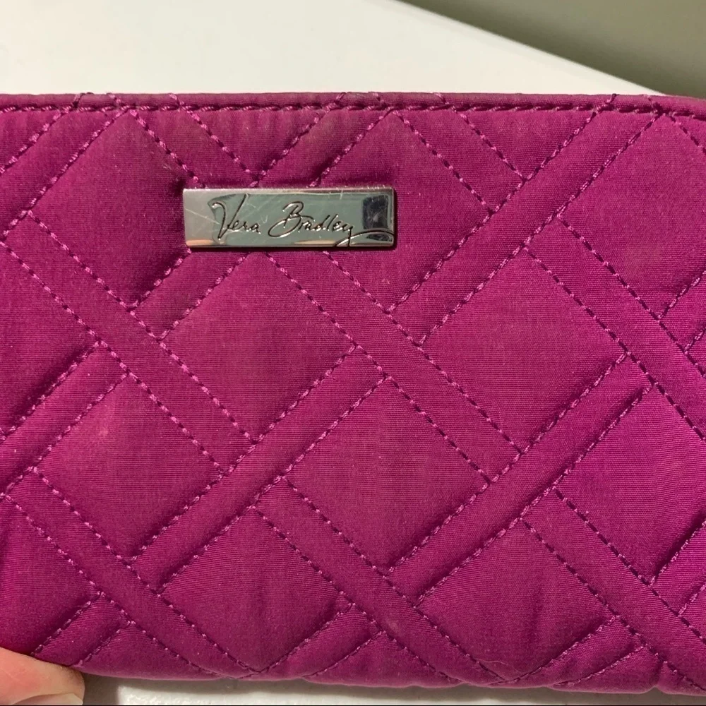 Vera Bradley Quilted pink fuschia Clutch Wallet.